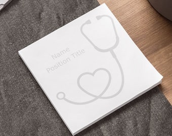 Custom Heart Stethoscope Sticky Notes, Gift for Doctor Nurse, Veterinarians Graduation Present, Personalized Notepad, Veterinary Science,