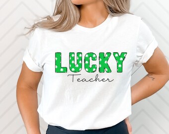 Lucky Shamrock Tshirt for Teachers, Cute Substitute Shirt, St Patricks Day Tee, St Pattys Day Student Teacher Tee, Four Leaf Clover T-shirt