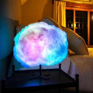 Handmade LED Thunder Cloud Lamp: Sound-Reactive Color Changing USB Desk Light
