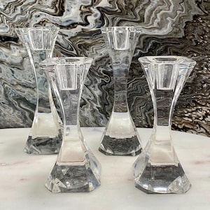 vintage Villeroy-Boch crystal cocktail club candlesticks