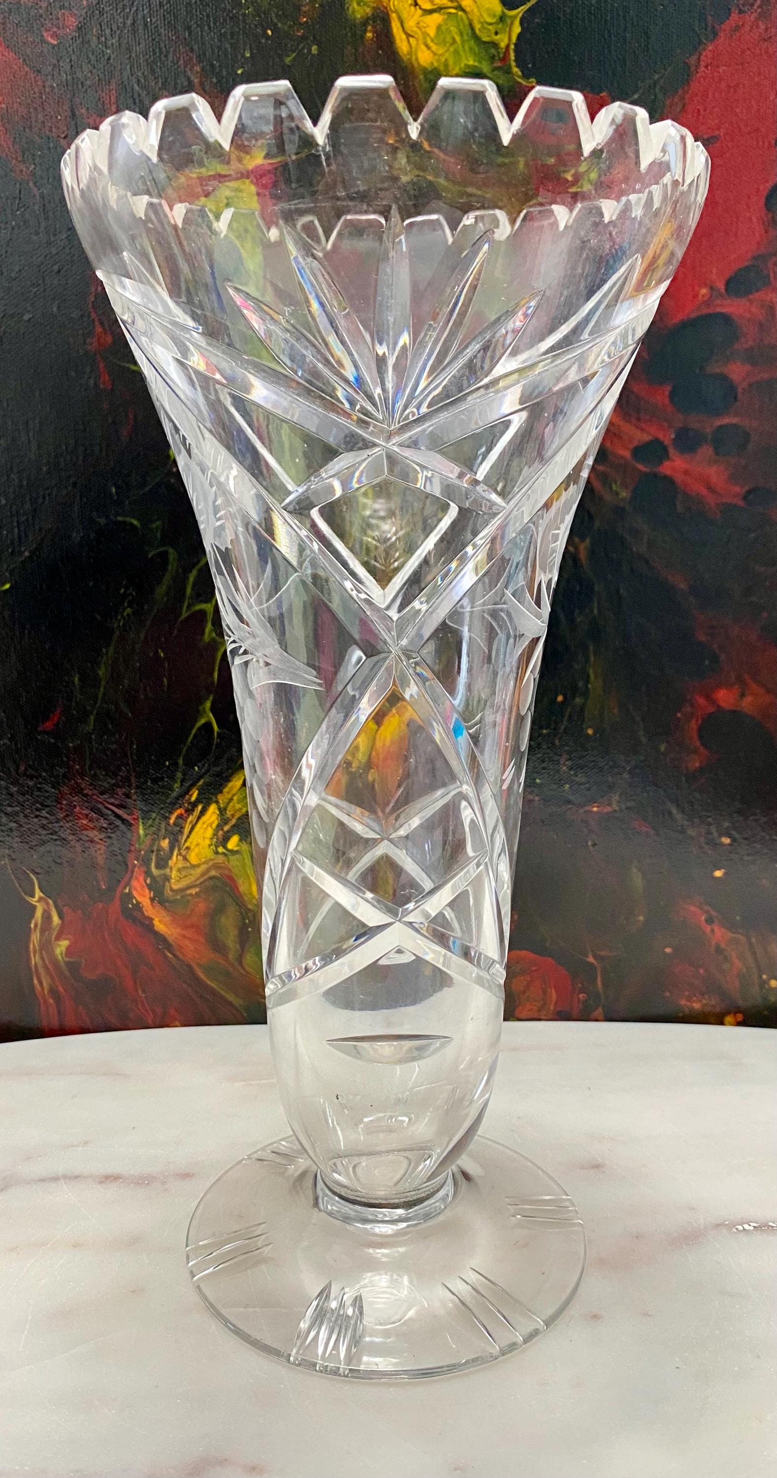 Lausitzer Germany Crystal Vase - Etsy