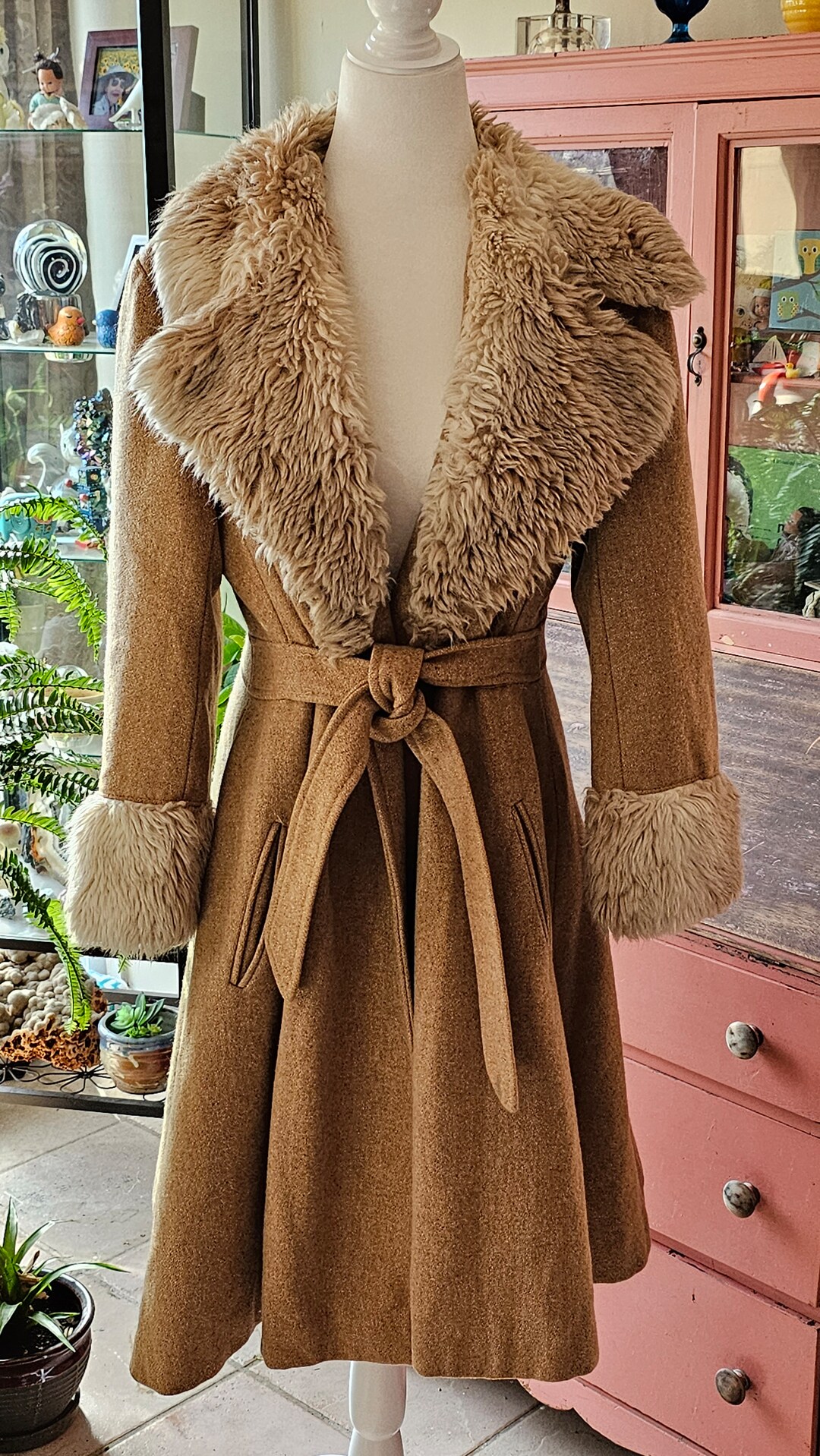 1970's Faux Fur Wrap Coat Etsy