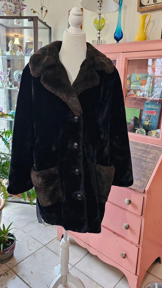 Amazing 1970's Designer Faux Fur Coat, Borgazia Du