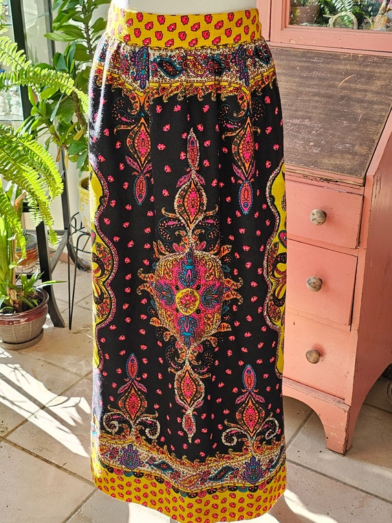 Beautiful 60's Psychedelic Sequined Maxi Boho Skir