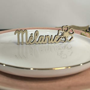 Houten plaatsmarkering, bruiloft, verjaardag, doop, houten decoratie, houten voornaam, plaatsmarkering, lasersnijden, houten letter