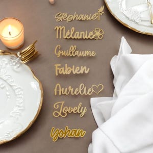 Houten plaatsmarkering, bruiloft, verjaardag, doop, houten decoratie, houten voornaam, plaatsmarkering, lasersnijden, houten letter