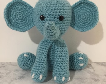 Patrón de crochet para Eddie el elefante de peluche (descarga digital)