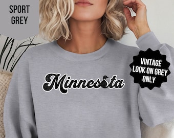 Sudadera unisex con cuello redondo de Minnesota Loon, regalo de sudadera de Minnesota para ella, regalo de Minnesota, colimbo, observador de aves, vacaciones en el lago, suéter de MN