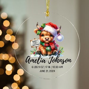 Personalized Baby&#39;s First Christmas Ornament, Custom Baby Ornament, Baby Name Gift, Keepsake Ornament, Gift for New Parents, Gift for Mom