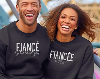 Sudaderas de prometido de pareja, regalos de prometido para él, futuro esposo, camisa comprometida, camisas de anuncio de compromiso, regalo recién comprometido, prometido