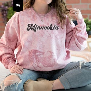 Minnesota Loon Unisex Tie-Dye Sweatshirt, Minnesota Sweatshirt Gift for Her, Minnesota Gift, Loon, Bird Watcher, Lake Vacation, MN Sweater
