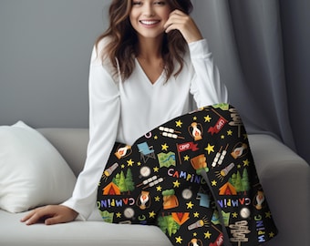 キャンプパジャマパンツ：キャンププリントのレディース向け快適ラウンジウェア