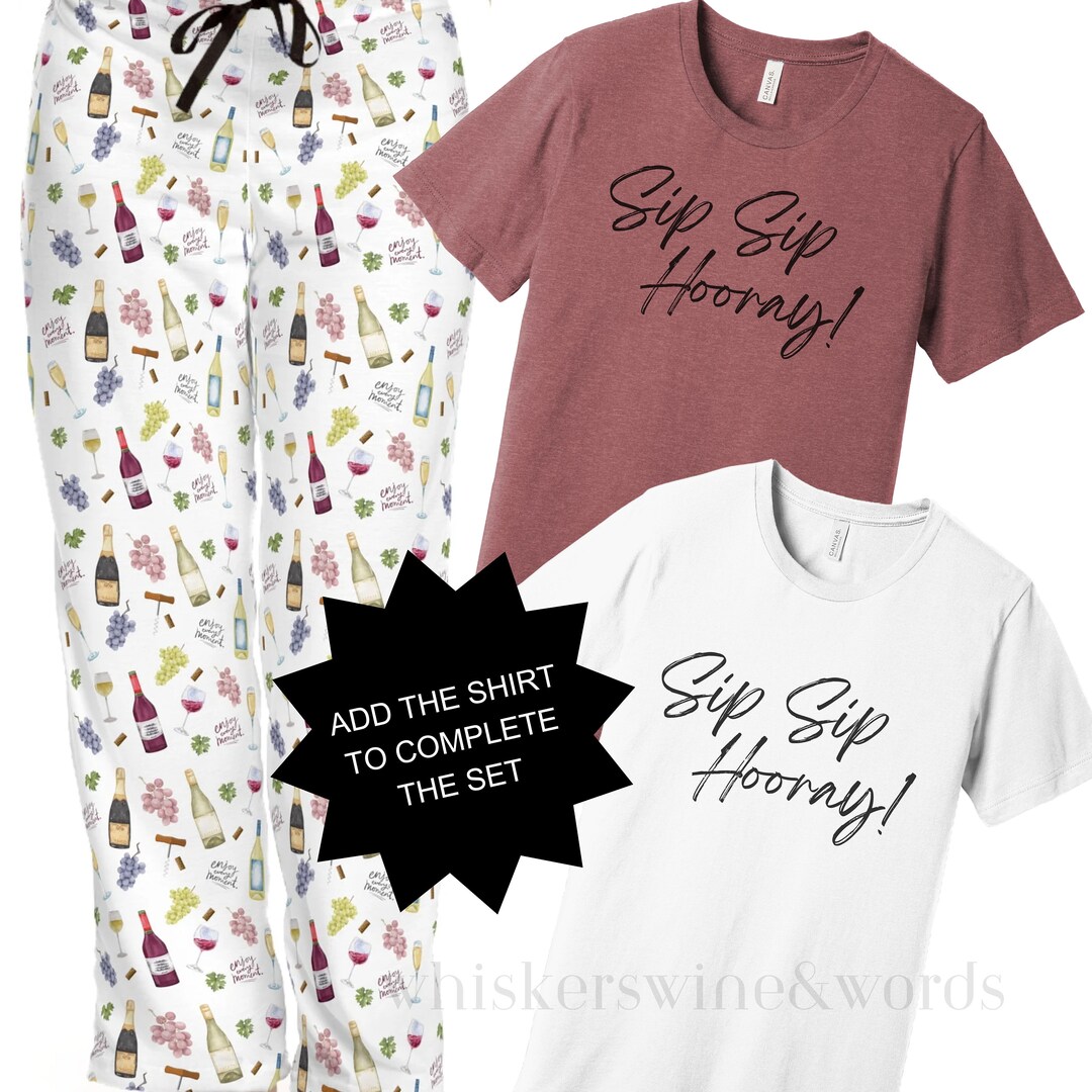 Wine Bottle Pajama Pant, Rose Wine Lover, Girls Weekend Gift for Her, Bachelorette Party Pajamas