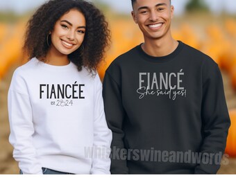 Sudaderas de prometido de pareja, regalos de prometido para él, futuro esposo, camisa comprometida, camisas de anuncio de compromiso, regalo recién comprometido, prometido