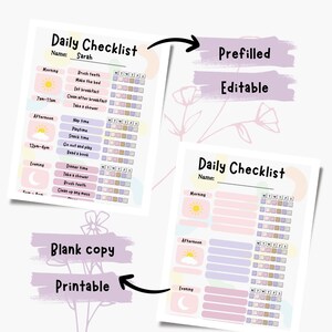 Kids Daily Routine Checklist, Habit Tracker, Routine Tracker Template ...