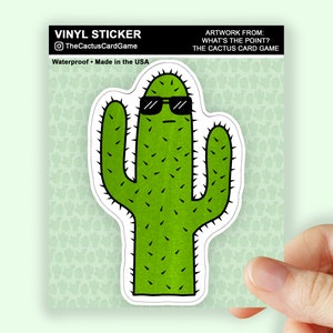 Adesivo de cacto Saguaro, adesivo botânico, adesivo de cacto espinhoso, adesivo suculento, adesivo de desenho animado, adesivo de deserto, adesivo de planta