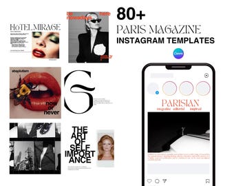 パリマガジンのInstagramテンプレート、Canvaのファッションフィード（デジタルダウンロード）