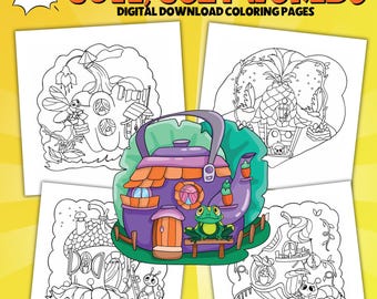Kleurplaten Fantasy World: Kawaii-illustraties (digitale download)