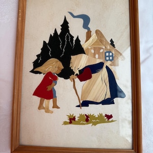 Hansel and Gretel Framed Wood Folk Art