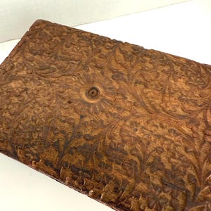Handcarved Floral Wood Box: Rustic Vintage Decor