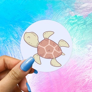 Adorable Cartoon Turtle Sticker - Cute Sea Creature Animal Decal for Laptops, Notebooks, and More!