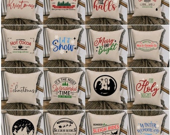 MEHRFACHE ENTWÜRFE || Urlaub Canvas Kissenbezüge || Weihnachten, XMAS || Wohnkultur || Geschenk