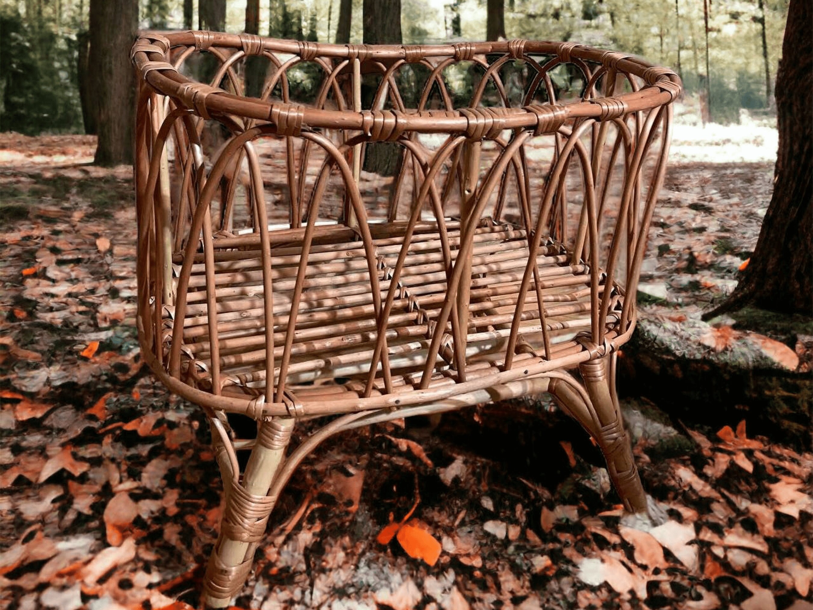 Wicker Doll Crib Rattan Dolls Bed Wintage Bed for Dolls Etsy