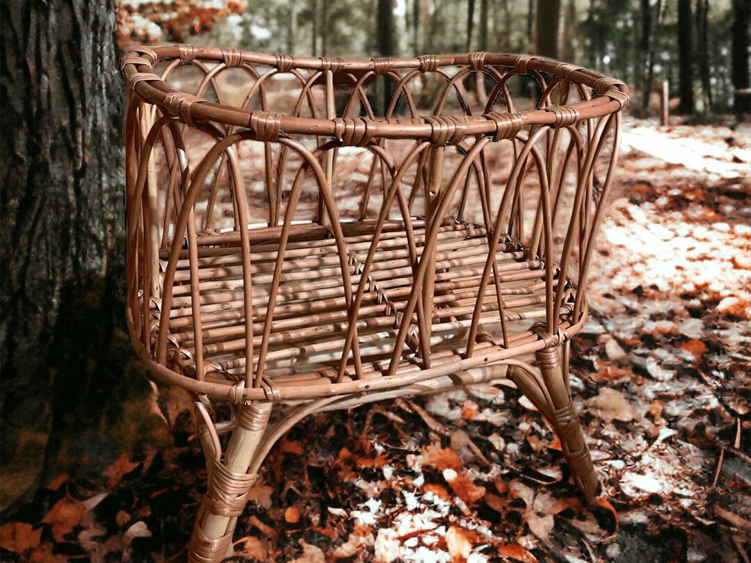 Wicker Doll Crib Rattan Dolls Bed Wintage Bed for Dolls Etsy