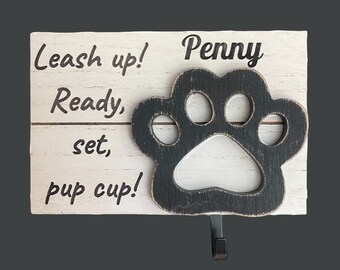 Custom Dog Leash Holder for Leash Personalized Key Hook Hanger Pet Plaque Photo Holder for Dog Collar Leash Plaque Personalized Dog Mom Gift