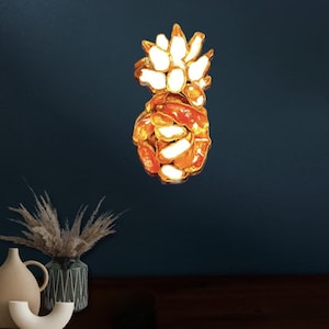 Oyster Shell Art Pineapple Beach House Ocean Inspired Art One of a Kind Oysters with Decoupage and Gold Leaf Unique Housewarming Gift
