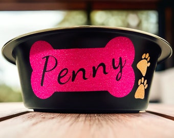 Paw & Bone Custom Name Pet Dining Bowl, Personalized Dog Bowls