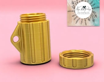 Golden Dog Poop Bag Holder – Mini Trash Can Design, Stylish Waste Bag Dispenser for Leash | Durable, Travel-Friendly Dog Accessory