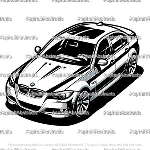 Premium BMW E90 Digital SVG Artwork - Ideal for Custom Projects