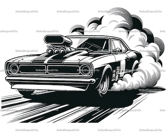 Muscle car burnout SVG bundle
