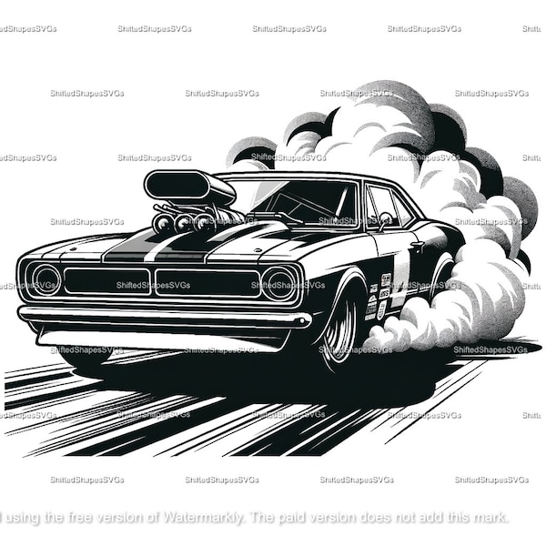 Muscle car burnout SVG bundle