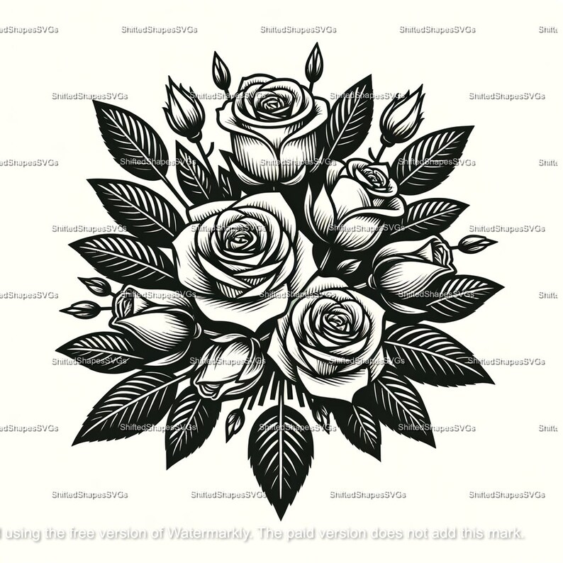 Rose Bouquet SVG Bundle - Etsy
