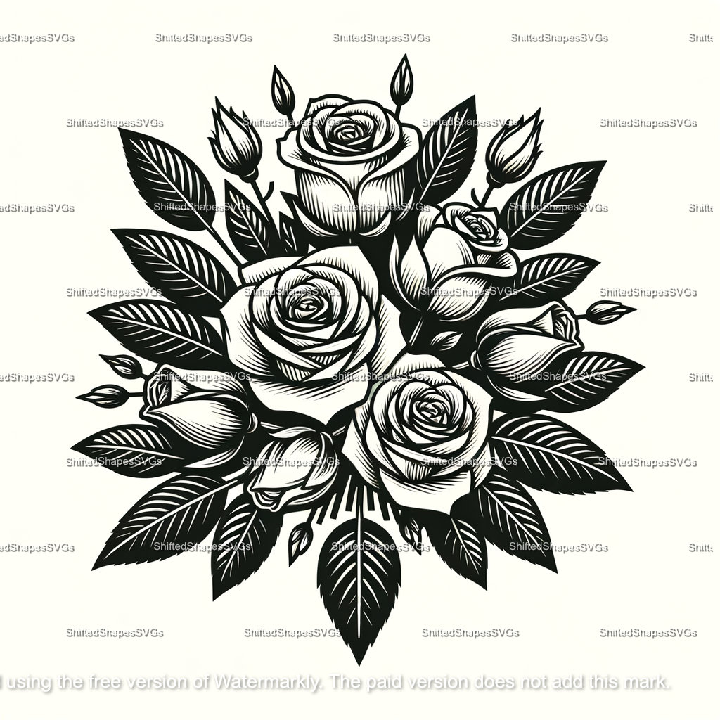 Rose Bouquet SVG Bundle - Etsy