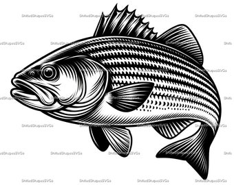 Striped Bass Stripper Rock Fish Metal Wall Art Fish Decor Custom