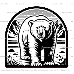 Polar Bear Nature Scene SVG bundle