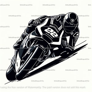 MotoGP racing motorcycle leaning in a sharp turn SVG bundle