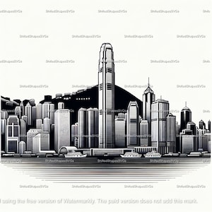 Hong Kong Skyline SVG bundle