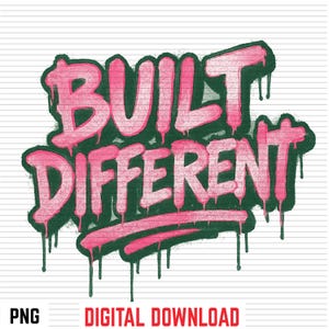 Clipart com citação de grafite "Construído Diferente" | Arte motivacional | PNG 300 DPI
