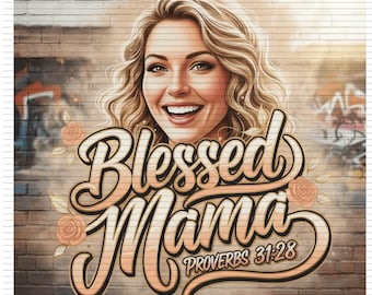Christian Mom PNG | Retro Blessed Mama Clipart | Sublimation Digital Download
