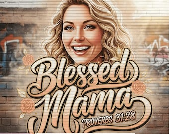 Christian Mom PNG | Retro Blessed Mama Clipart | Sublimation Digital Download