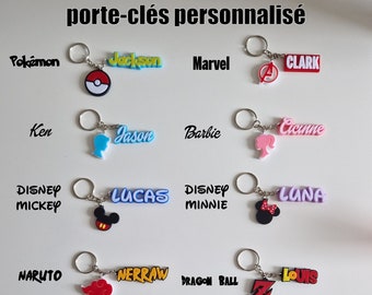 Porte clé personnalisé (Star Wars, Harry Potter, Marvel, Disney, Naruto, DBZ, Barbie, Pokémon)