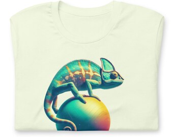 Chameleon on a Yoga Ball Unisex T-Shirt