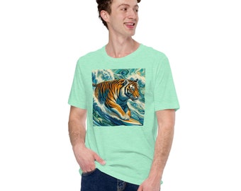 Surfing Tiger Unisex T-Shirt