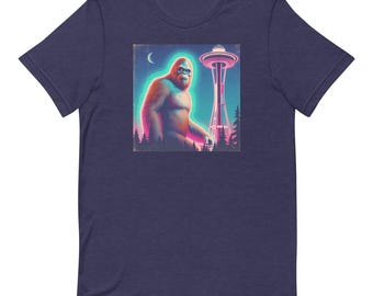 Bigfoot and the Seattle Space Needle Unisex T-Shirt