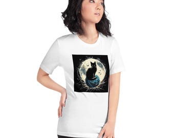 Black Cat on a Ball of Yarn Unisex T-Shirt