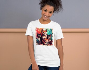 Cute Retro Kittens Unisex T-Shirt